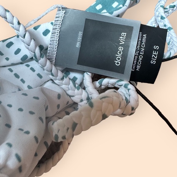 NWT Women’s Dolce Vita Reversible String Bikini Top Size Small W/Tassel Detail - Picture 9 of 10